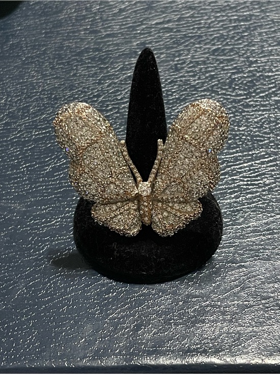 Jewelry - Stunning Pavé Crystal Butterfly Statement Ring – 925 Silver & Sparkly